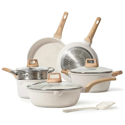 CAROTE 10Pieces Nonstick Pans and Pots Set, Cookware Set